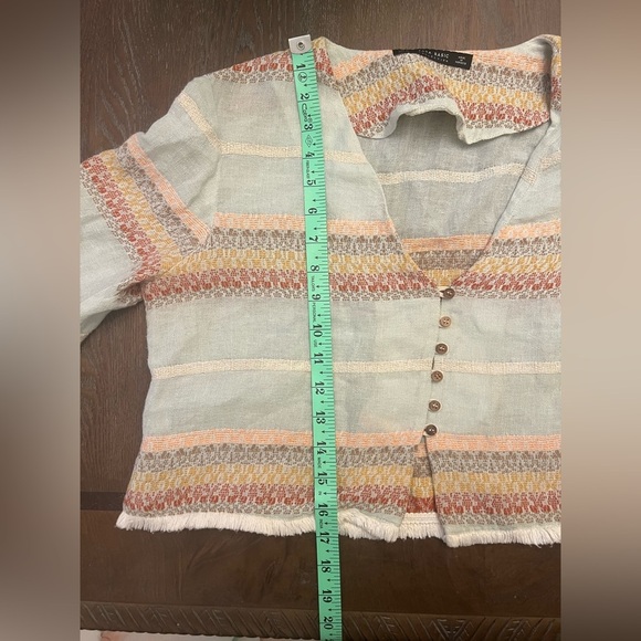 Zara Women's Boho Style Cropped Top Blouse Bleizer Jacket Multicoloured Size M - Picture 6 of 7
